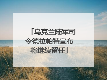 乌克兰陆军司令德拉帕特宣布将继续留任